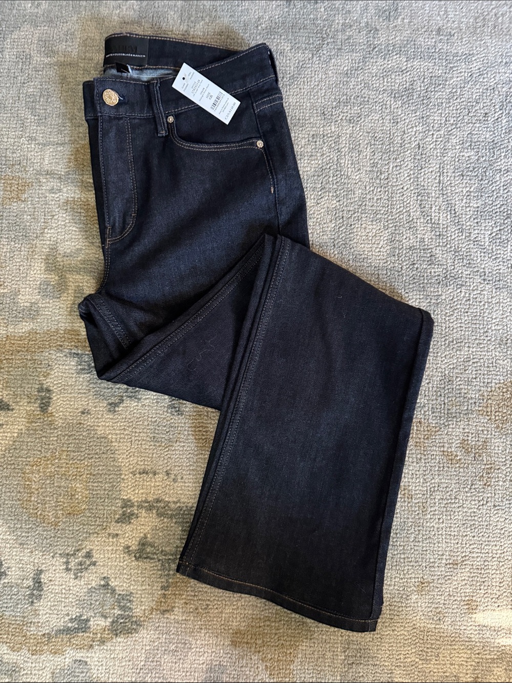 White House Black Market Dark Indigo Skinny Flare Jeans